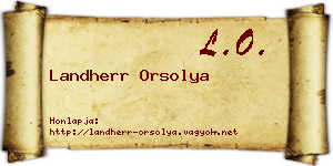 Landherr Orsolya névjegykártya